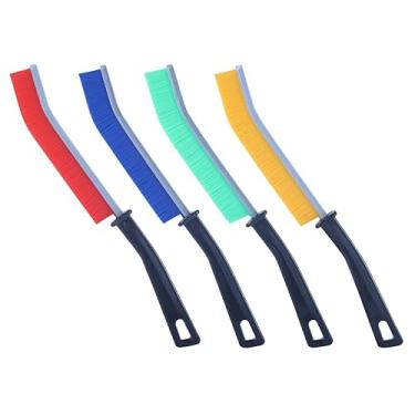 Imagem de 4 peças de escova de limpeza de fendas de cerdas duras mistas - escova de limpeza de lacunas finas, escovas de limpeza de lacunas multifuncionais para argamassa, banheiro, azulejos, cozinha, torneiras