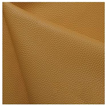 Imagem de Folha de tecido de couro sintético sintético PU sólido perfeito para brincos Cricut projetos de artesanato DIY, sofá, bolsa, 39" x 55" (100 cm x 140 cm) (tamanho: 140 × 100 cm/1,4 x 1,0 m, cor: marrom
