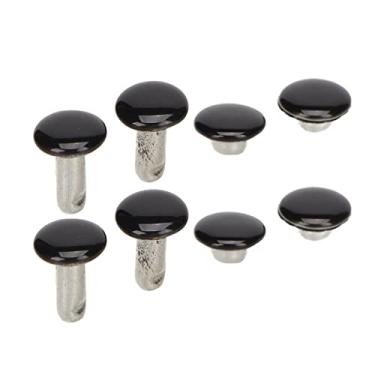 Imagem de Acouto 500 Conjuntos de Rebites de Couro de Ferro de Alta Dureza 6x8mm - Rebites de Dupla Face para Artesanato Em Couro, Decoração de Chapéus, Bolsas, Sapatos e Muito Mais Com Processo de Revestimento de Prevenção de Ferrugem (Preto brilhante)