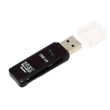 Imagem de leitor de cartão sd adaptador otg 2 em 1 para de micro memória tf pc, computador, laptop (Preto)