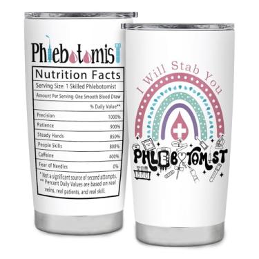 Imagem de BDANTUMBLER Presentes de flebotomia para mulheres, presentes de Natal de aniversário de formatura de flebotomia, presente de semana de flebotomia, caneca de café de viagem, 590 ml