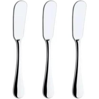 Imagem de Kit 3 Espátulas para Manteiga, Requeijão, Geléia, Patê, Inox Linha Premium c/ 3 Peças Elegante Multiuso Resistente Espalha com Facilidade Perfeito para o Dia a Dia