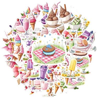 Imagem de 35 peças de sorvete, sobremesas, doces, sorvete, adesivos, brinquedo, saboroso, para notebook, bagagem, celular, copo, laptop, motocicleta, bagagem, telefone