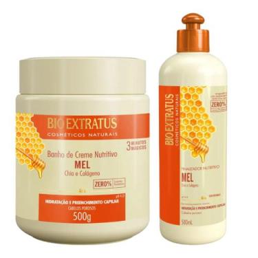 Imagem de Kit Mel finalização capilar 1 Banho de creme 500ml 1 Finalizador 500ml