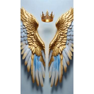 Imagem de ARTGOTO Kits de pintura de arte de diamante extragrande para adultos, 60 x 105 cm, asas de anjo, faça você mesmo, pontos de diamante de broca redonda, tamanho extra grande para presentes de decoração