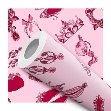 Imagem de Papel de Parede Adesivo Ilustração Princesa Coroa Rosa Espelho Teen Ju