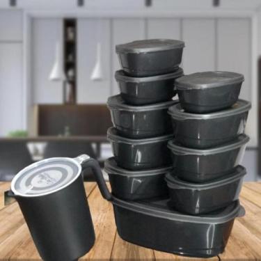 Imagem de Pote Vasilhas Conjunto 10 Potes + Jarra Tupperware Marmita - CONJUNTO 
