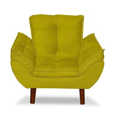 Imagem de Mini Poltrona Cadeira Opala Infantil De Criança Suede Amarelo