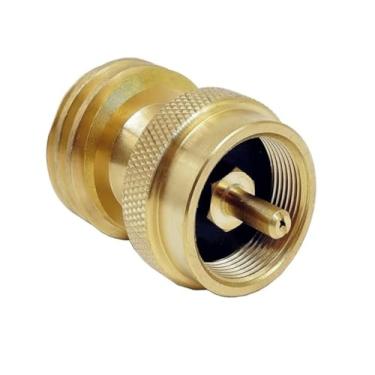 Imagem de OQVXFAUZA Garrafa de propano recarregável adaptador de suplemento de acampamento encaixe de gás propano adaptador de suplemento de gás de latão tanque de gás churrasco