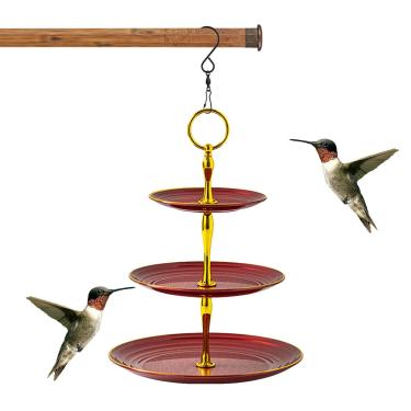 Imagem de Alimentador de Pássaros para Exterior, Alimentador de Pintassilgos | Alimentador de Pássaros Selvagens Pendurável Fonte de Banho para Decoração Externa de Jardim e Quintal