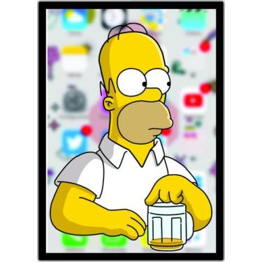 Imagem de Quadro Homer Simpsons Cerveja Desenho Com Moldura G10 - Vital Quadros 