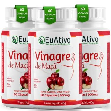 Imagem de Vinagre de Maçã 500mg 60 Cápsulas EuAtivo (3)