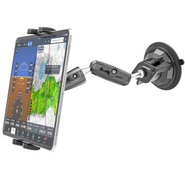 Imagem de Charchendo Pilot Tablet Mount [Upgraded Multi-Angle Adjustable Metal Arm], Aviation Cockpit Tablet Holder with Super Suction Cup, Fits iPad Pro 13/12.9/Air/Mini, Galaxy Z Fold, 4-13" Devices