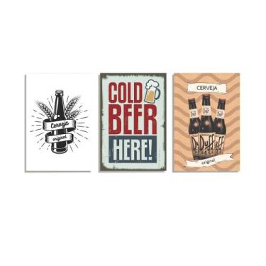 Imagem de Kit Quadro Decorativo Barbearia 3 Peças Und 003 20x30cm - Create Comun