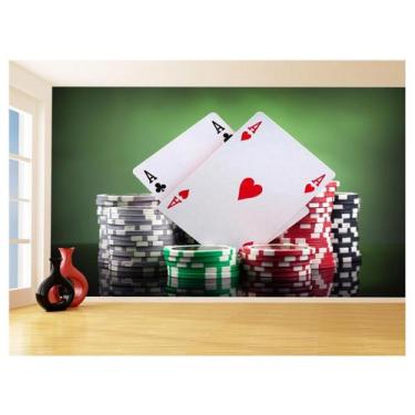 Imagem de Papel De Parede 3D Salão De Jogos Cartas Poker 3,5M Jcs51 - Você Decor