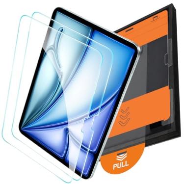 Imagem de OMOTON Protetor de tela para iPad Air 11 polegadas M3/M2 (2025/2024, 7ª/6ª geração), vidro temperado TOP 9H+ com bandeja de fácil instalação, compatível com capa e Apple Pencil, sem bolhas e