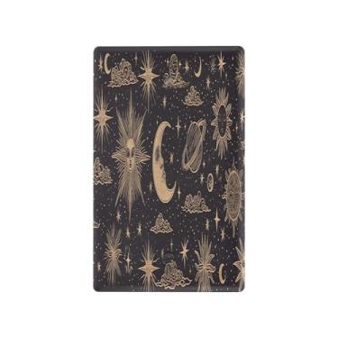 Imagem de Blueangle Placa de parede decoradora de capa em branco, tamanho padrão 1 gangue arte lua interruptor solar capa para quarto de escritório em casa 4,53 x 2,76 polegadas (338)