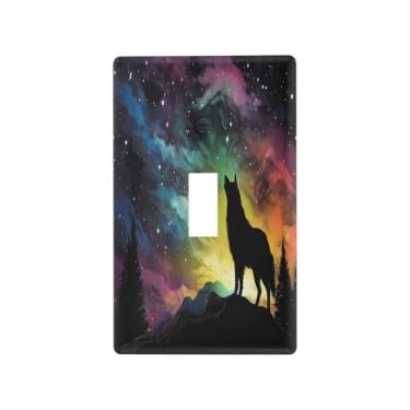 Imagem de Blueangle Capa para placa de parede para interruptor de luz - Dreamscapes Wolf Light Switch Cover decorativa placa de parede, tamanho 1 - gangue 4,53 x 2,76 polegadas (287)