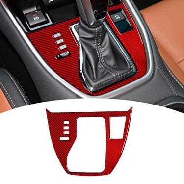 Imagem de Bilisin Adesivo de fibra de carbono compatível com painel de mudança de marchas de controle central acessórios interiores Decaration para Subaru Outback 2021 2022 2023 (vermelho)