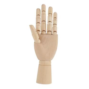 Imagem de Generic Modelo de Mão de Madeira Dedos Flexíveis Articulados para Desenho de Poses Artísticas Manequim para Aspirantes a Artistas (Mão esquerda de 10 polegadas)