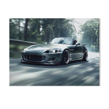 Imagem de HouLaiZhe Modificado S2000 Jdm Carro Drift Sports Posters Tela Estética Decoração de Sala de Parede Impressões Galeria Sala Decoração de Parede para Quarto Sala de Estar Escritório 18 x 24 polegadas