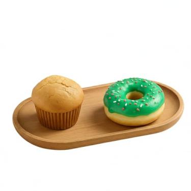 Imagem de WENMAQIN Bandeja de madeira para servir pratos de salada para biscoitos de frutas, xícara de sobremesa natural, aperitivo, pratos de salada para pão, vegetais, prato de comida, bandeja decorativa