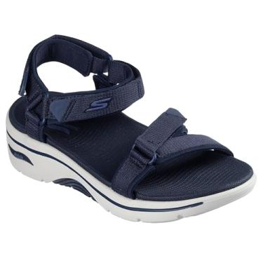 Imagem de Skechers Sandália feminina estilo pescador com tira de um quarto, Azul marino, 35