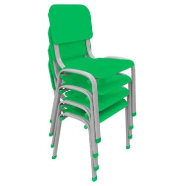 Imagem de Kit 4 Cadeiras Infantil Polipropileno LG flex Reforçada Empilhável WP 
