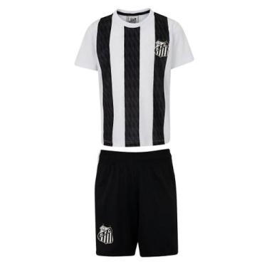 Imagem de Uniforme Santos Infantil Conjunto Mini Craque Oficial Jr, Preto, Branc