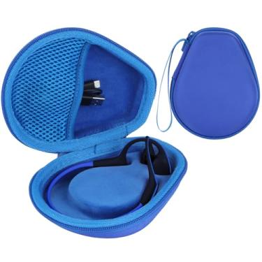 Imagem de RIYADAone Capa rígida de substituição para fones de ouvido esportivos SHOKZ OpenRun Pro 2 / Pro 2 Mini/OpenMove/OpenRun/OpenSwim com condução óssea aberta (capa azul)