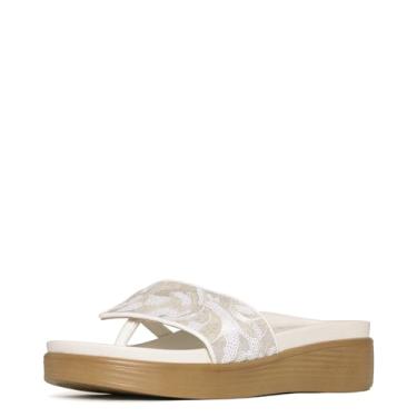 Imagem de Donald Pliner Sandálias femininas Fifi, sandálias femininas de verão, sapatos femininos, confortáveis sapatos casuais de bico aberto, Natural/branco - brocado, 38