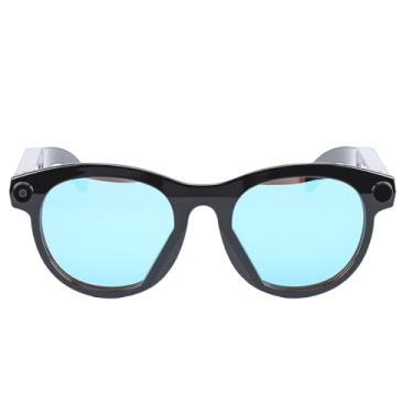 Imagem de ASHATA Óculos Inteligentes AI Com Câmera de 2 MP, Tradução de óculos Bluetooth Inteligentes Em Tempo Real, Flash LED Assistente de Som para Fotos, Vídeos, (Armação preta com lentes transparentes e