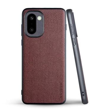 Imagem de AIORIA Capa para celular Oneplus 15R, capa de couro PU premium com design retrô de negócios, capa protetora completa para smartphone Oneplus 15R (café)