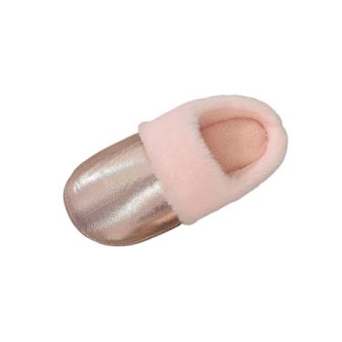 Imagem de Chinelos femininos modernos casuais de veludo de inverno quente para uso interno e externo, rosa, 34