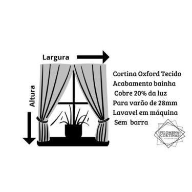 Imagem de Cortina Oxford Tecido 3,00x2,80 sala/quarto Colors-Filomena, Amarelo