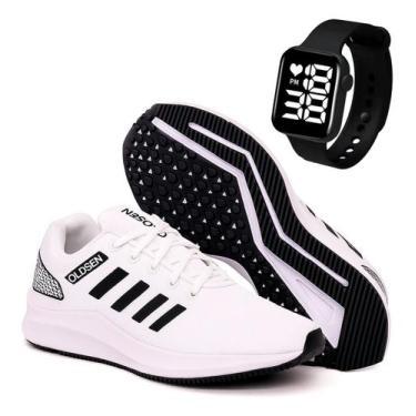 Imagem de Kit Tenis Esportivo Confortavel Casual Dia a Dia Lançamento Relógio Di