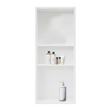 Imagem de Prateleiras de armazenamento de nicho de chuveiro de aço inoxidável de 3 camadas - Organizadores de parede à prova de ferrugem para banheiro, cozinha e sala de estar - sem necessidade de azulejos