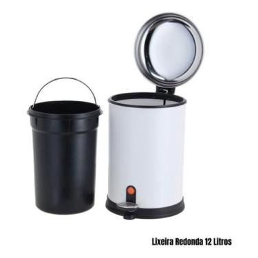 Imagem de Lixeira Com Pedal Aço Inox 12l Recipiente Interno Removivel - Just Hom
