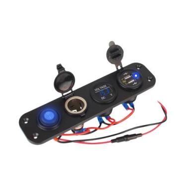 Imagem de Painel De Interruptores Automotivos 24V 12V Com 6 Botões, Voltímetro D