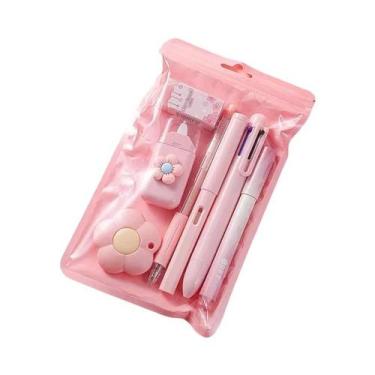 Imagem de Conjunto De Material Escolar 7 Em 1 Para Crianças, Lápis, Borracha, Fi