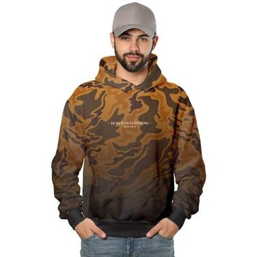 Imagem de Moletom Yep Grosso Camuflado Laranja com Marrom com Capuz, Marrom, GG