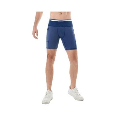 Imagem de Shorts De Compressão Masculinos De Secagem Rápida Com Múltiplos Bolsos