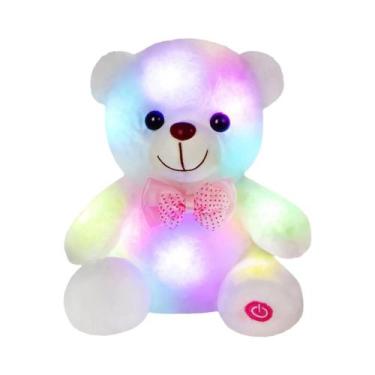 Imagem de Urso De Pelúcia Luminoso De 22cm Com Luz Noturna LED, Brinquedo Sensor