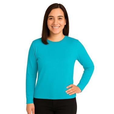 Imagem de Camiseta Manga Longa Segunda Pele Feminina Lisa Dry Academia Fit-Feminino