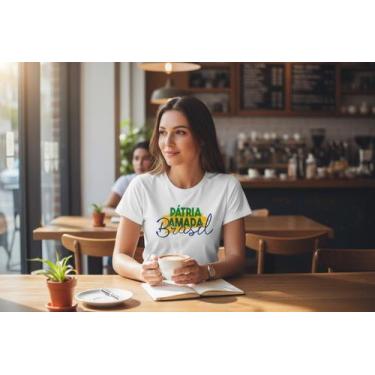 Imagem de Camiseta Feminina Casual Pátria T Shirt Malha Leve em Algodão Estilosa