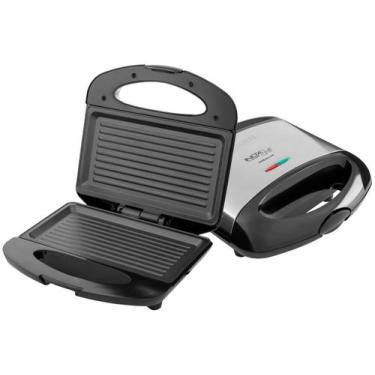 Imagem de Grill e Sanduicheira Premium, Mondial, 800W - S-07, Preta e Prata, 220