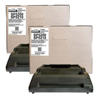 Imagem de Kit 02 Toner Ricoh Aficio Sp5200 Sp5200dn Sp5200s Sp5210 Sp5210dn - Di