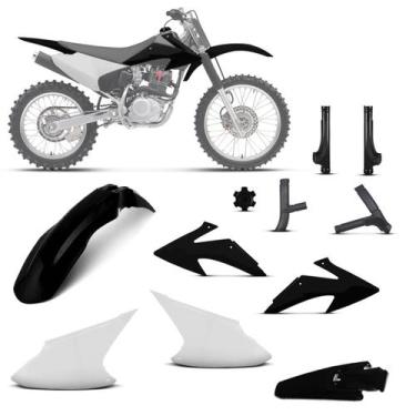Imagem de Kit plástico crf 230f 2008 à 2014 lateral branca 4 itens (kit plástico