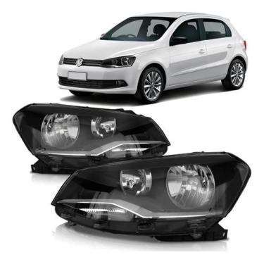 Imagem de Farol Dianteiro Gol Voyage Saveiro G6 2013 a 2016 Foco Duplo Lente Lis