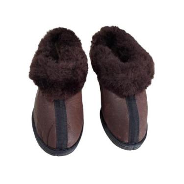 Imagem de Pantufas Pele Ovina Lã (Cordeiro) Natural - Armazém De Couros & Peles,